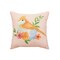 Bird & Flowers Cotton Blend HD Printed Mini Pink Accent Pillow 10" x 10"